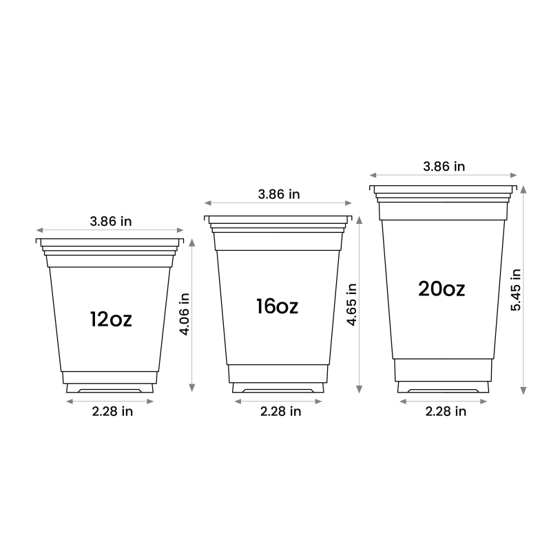 12 oz Custom Compostable Plastic Cups